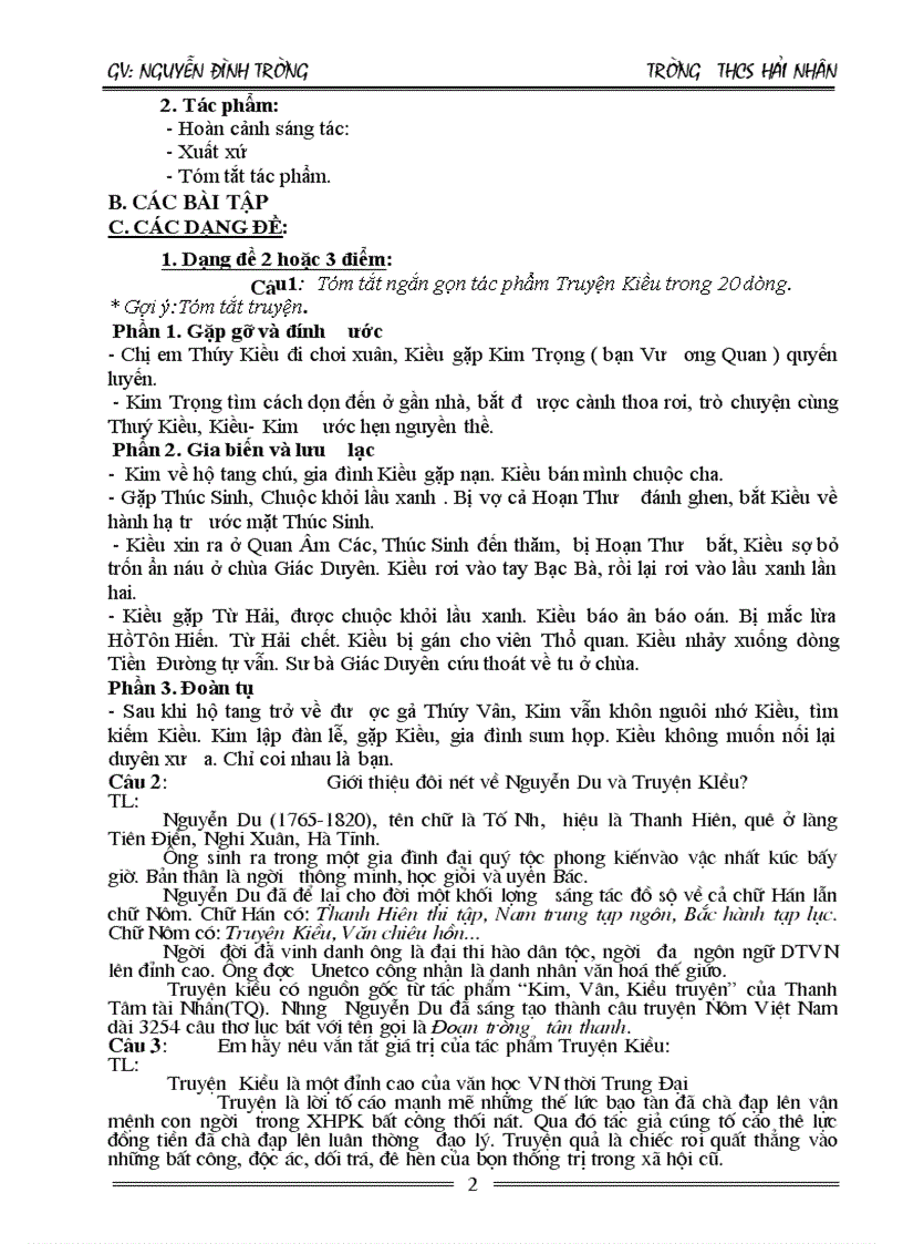 image for page Tài liệu ôn thi vào 10 Môn ngữ văn