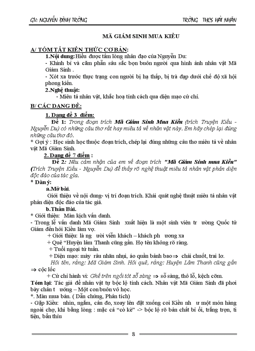 image for page Tài liệu ôn thi vào 10 Môn ngữ văn