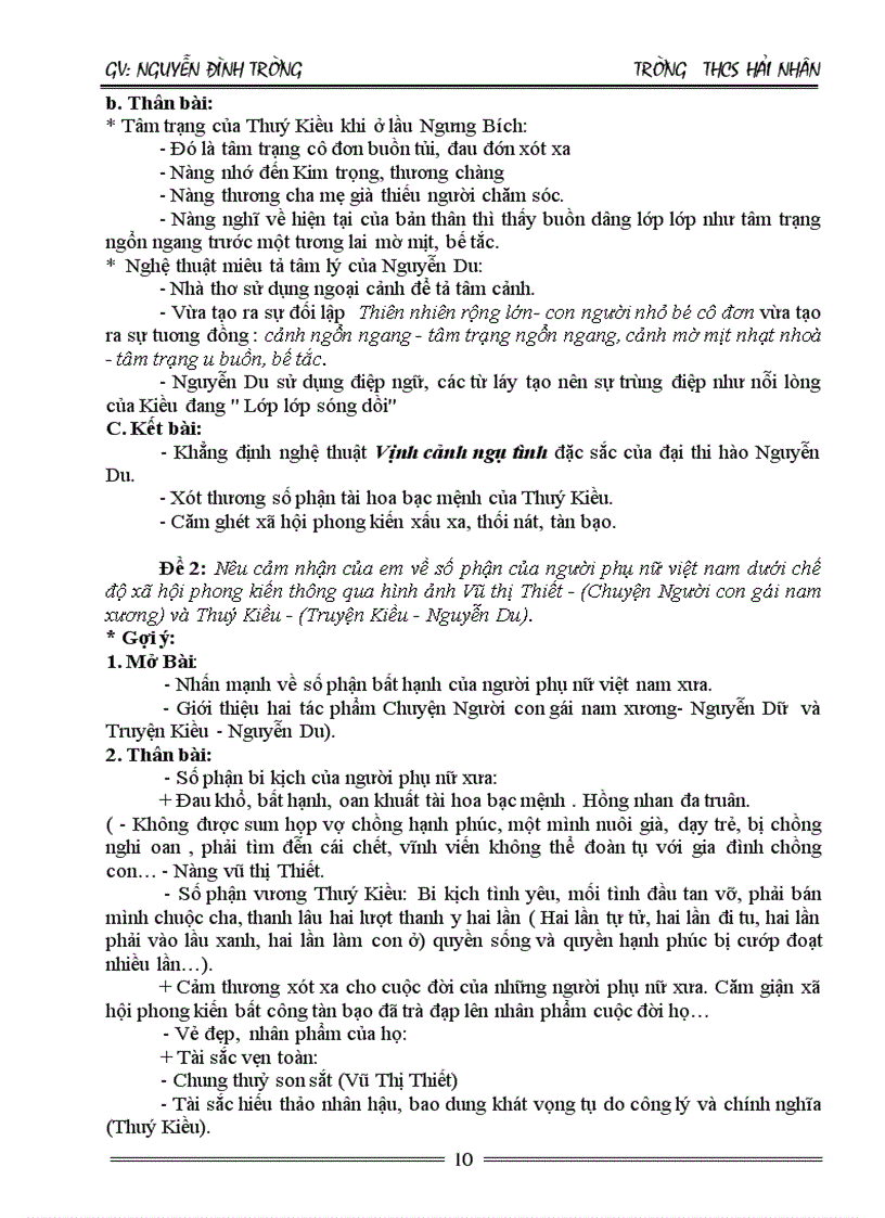 image for page Tài liệu ôn thi vào 10 Môn ngữ văn