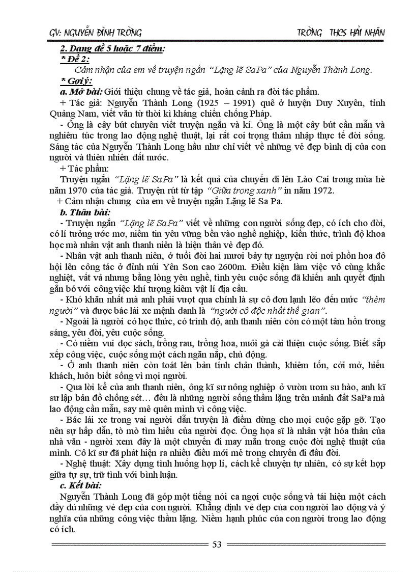 image for page Tài liệu ôn thi vào 10 Môn ngữ văn