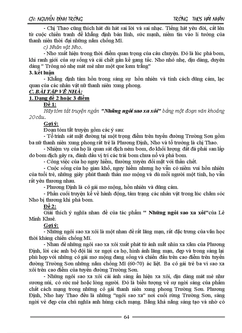 image for page Tài liệu ôn thi vào 10 Môn ngữ văn