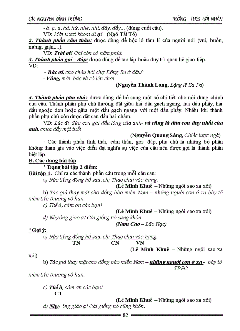 image for page Tài liệu ôn thi vào 10 Môn ngữ văn