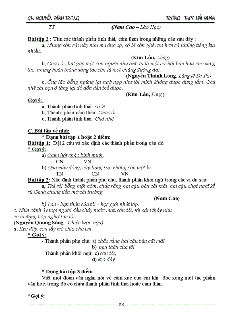 image for page Tài liệu ôn thi vào 10 Môn ngữ văn