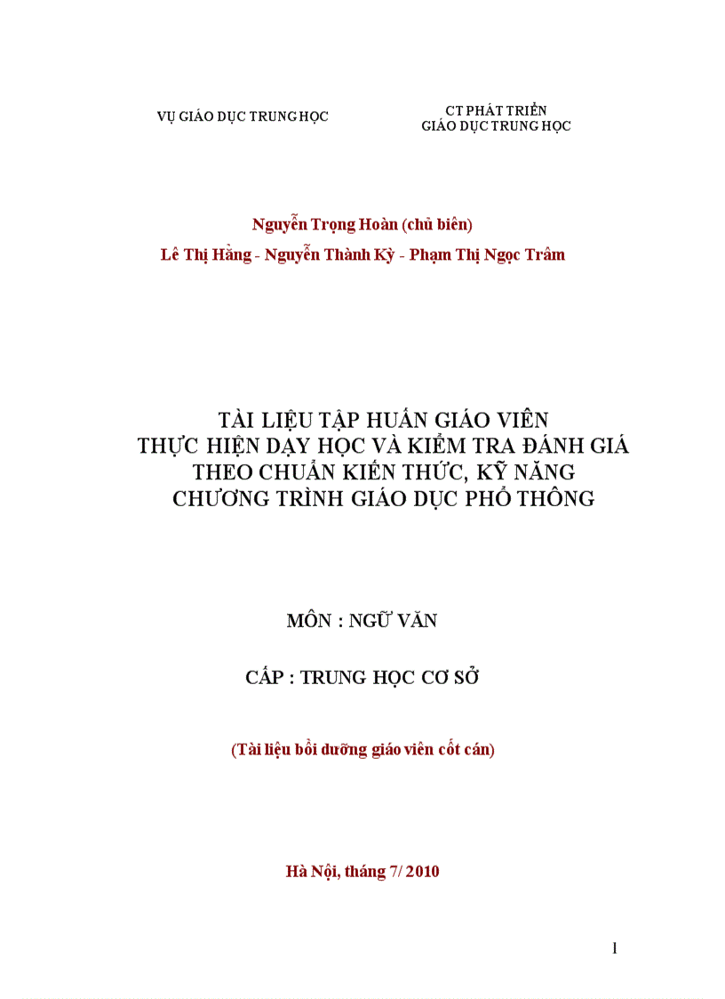 image for page Tài liệu tập huấn giáo viên biên soạn Ma trận đề kiểm tra môn Ngữ văn cấp THCS