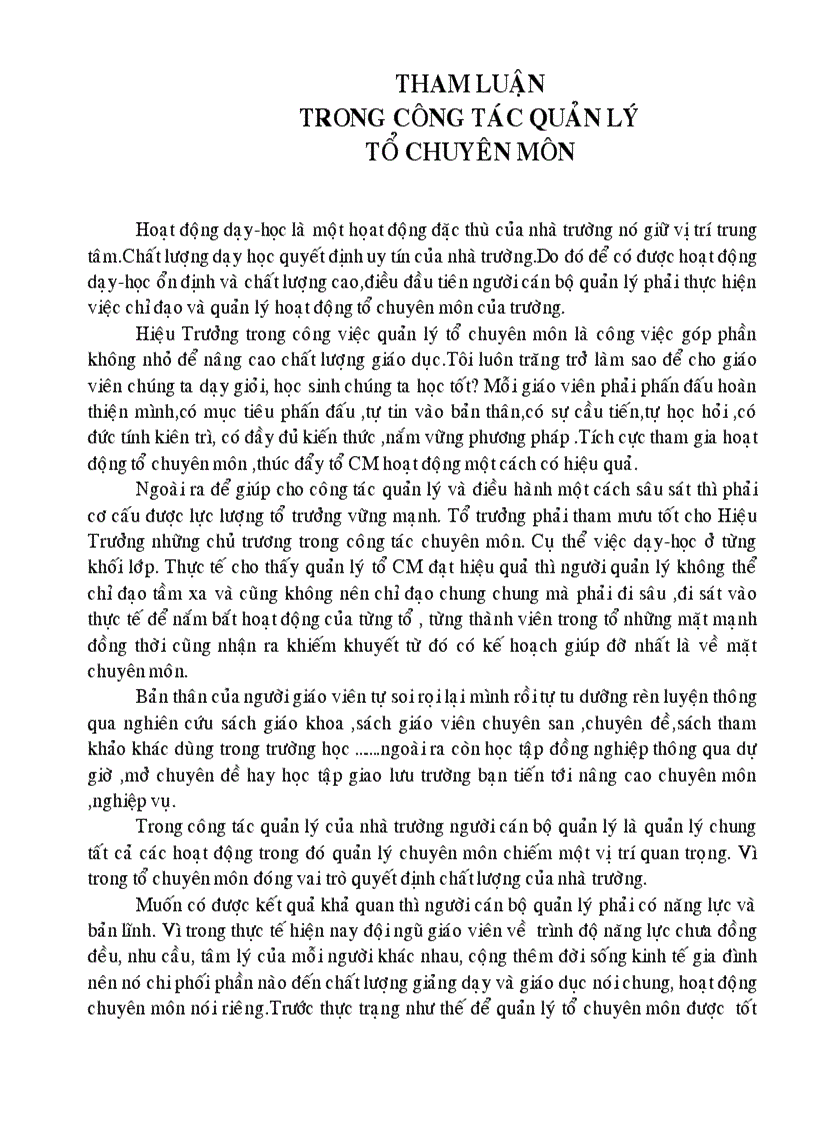 image for page Tham luận công tác quản lý chuyên môn