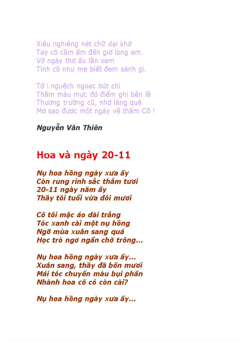 image for page Thơ về ngày Nhà giáo Việt Nam 20 11