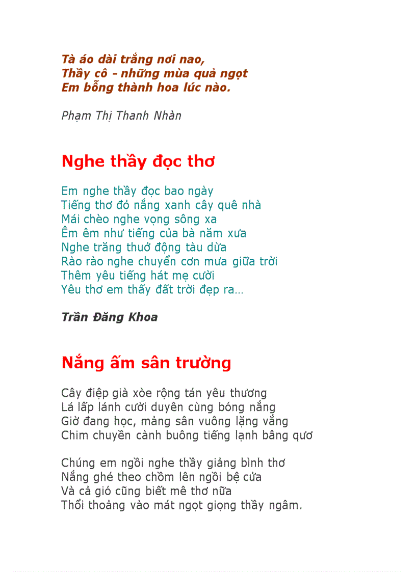 image for page Thơ về ngày Nhà giáo Việt Nam 20 11