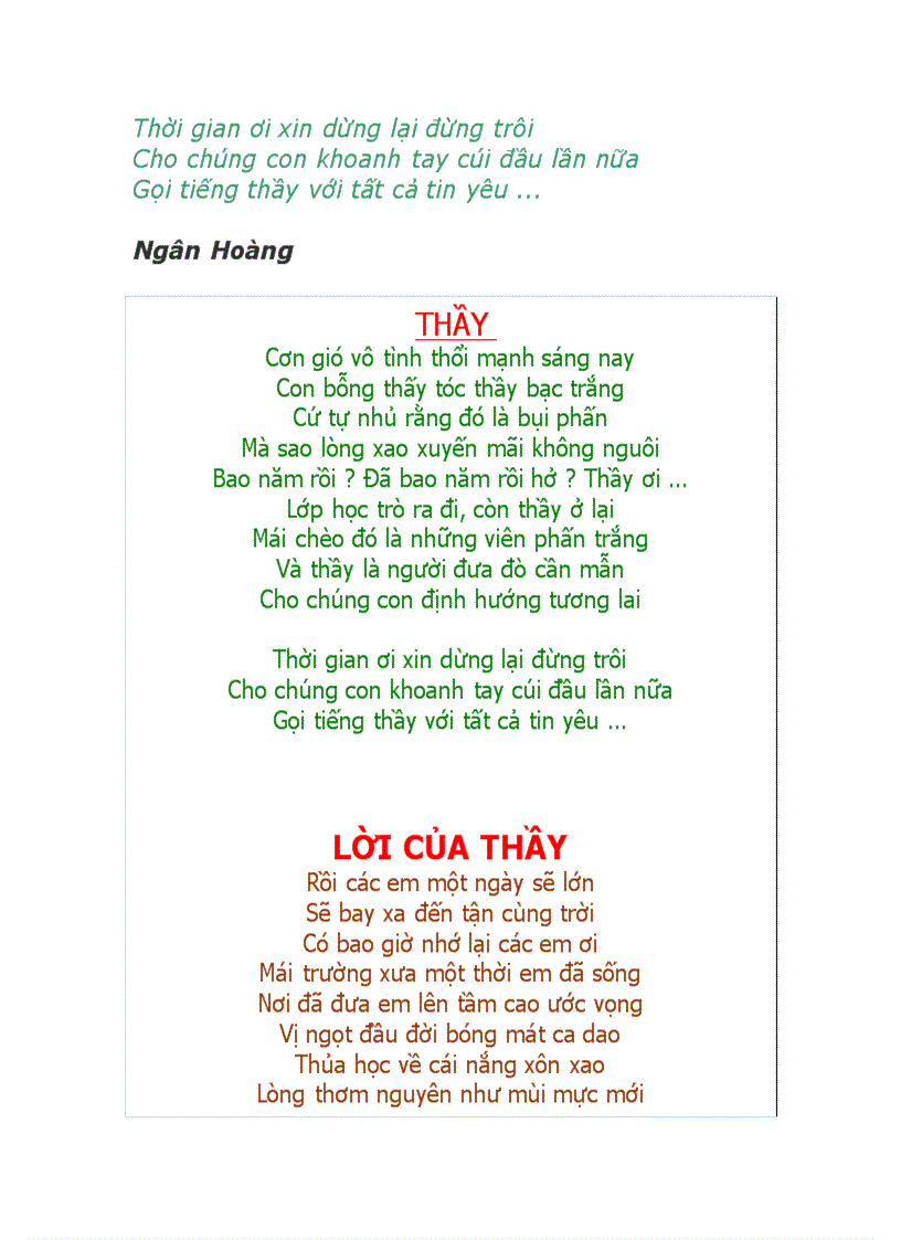 image for page Thơ về ngày Nhà giáo Việt Nam 20 11