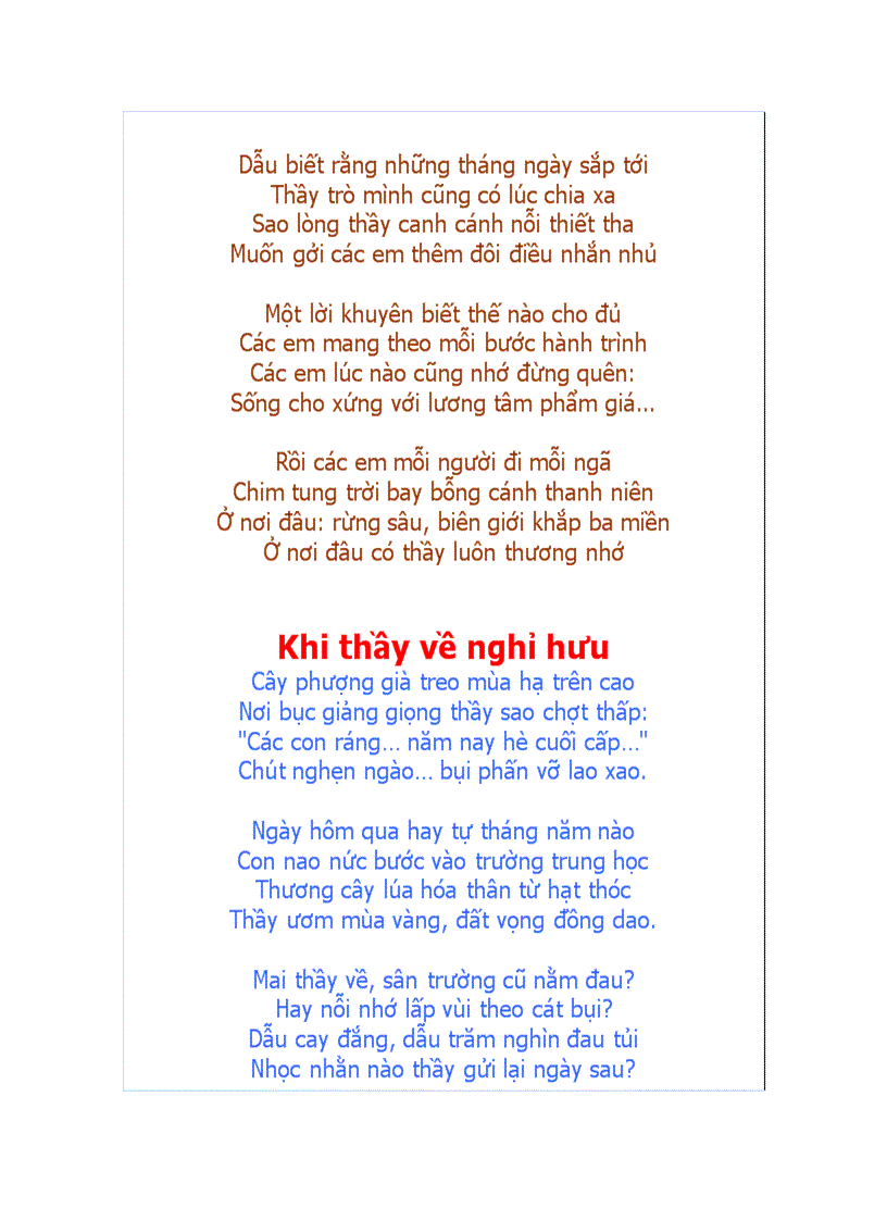 image for page Thơ về ngày Nhà giáo Việt Nam 20 11