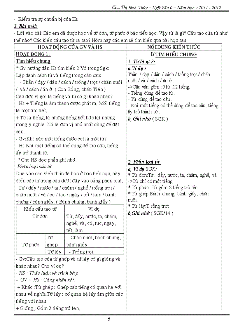 image for page Thuy Ngu Van 6 HK1 Nam hoc 2011 2012