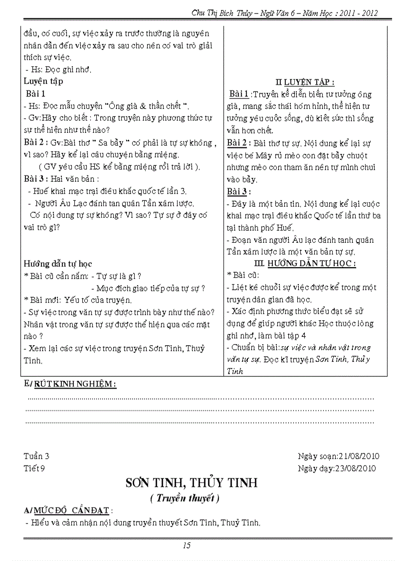 image for page Thuy Ngu Van 6 HK1 Nam hoc 2011 2012