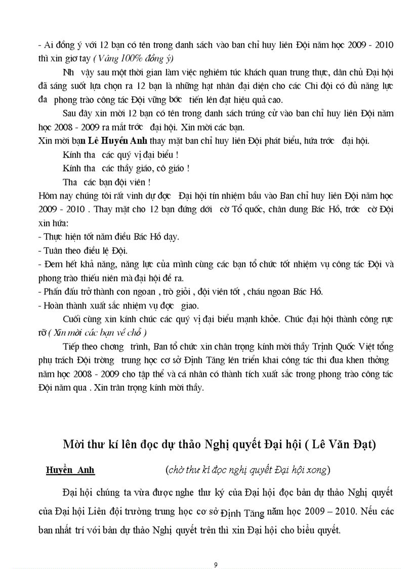 image for page Tiên trinh đại hội liên đội 2009 2010