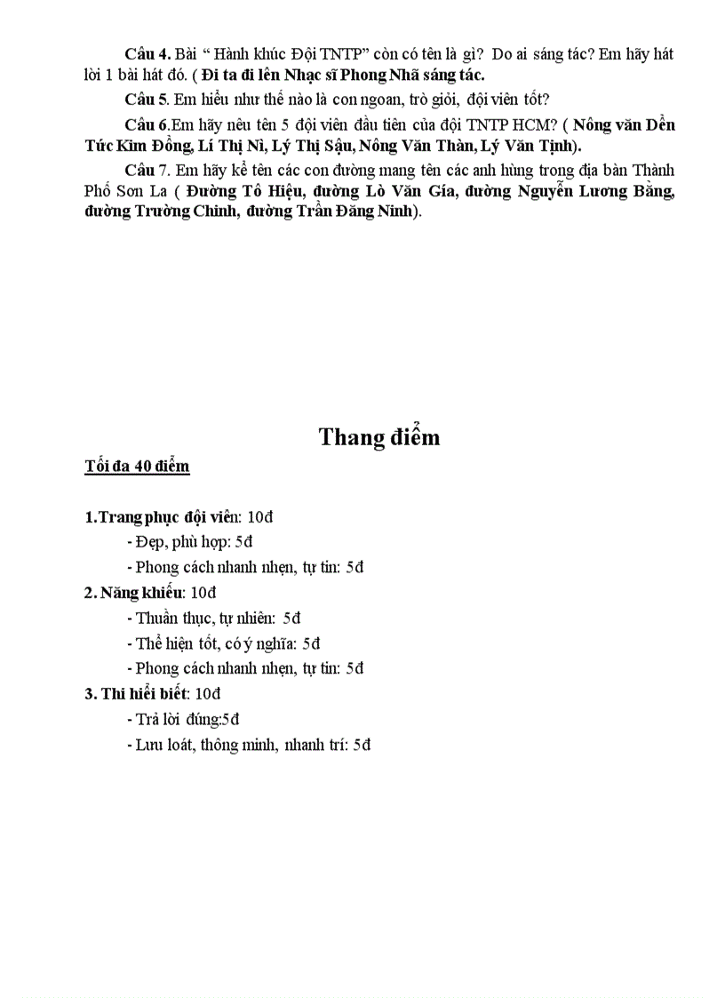 image for page Tiến trình hội thi nét đẹp đội viên