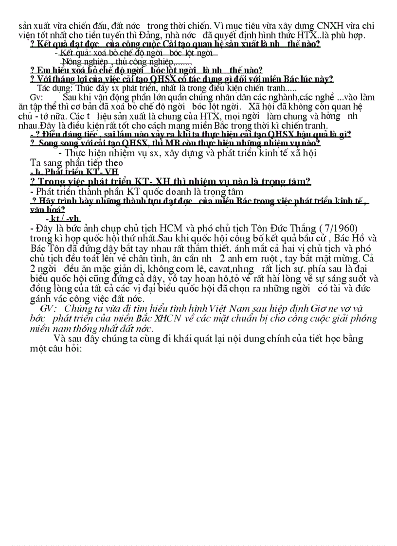 image for page Tiết 38 bài 28 Xây dựng CNXH ở miền Bắc đấu tranh chống đế quốc Mĩ và chính quyền Sài Gòn ở miền Nam