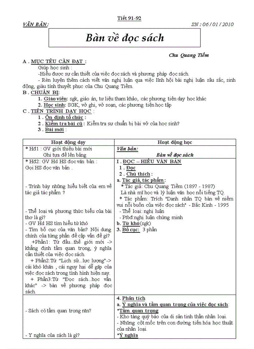 image for page Tiết 91 92 Bàn về đọc sách