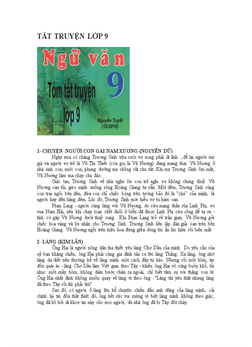 image for page Tóm tắt truyện lớp 9
