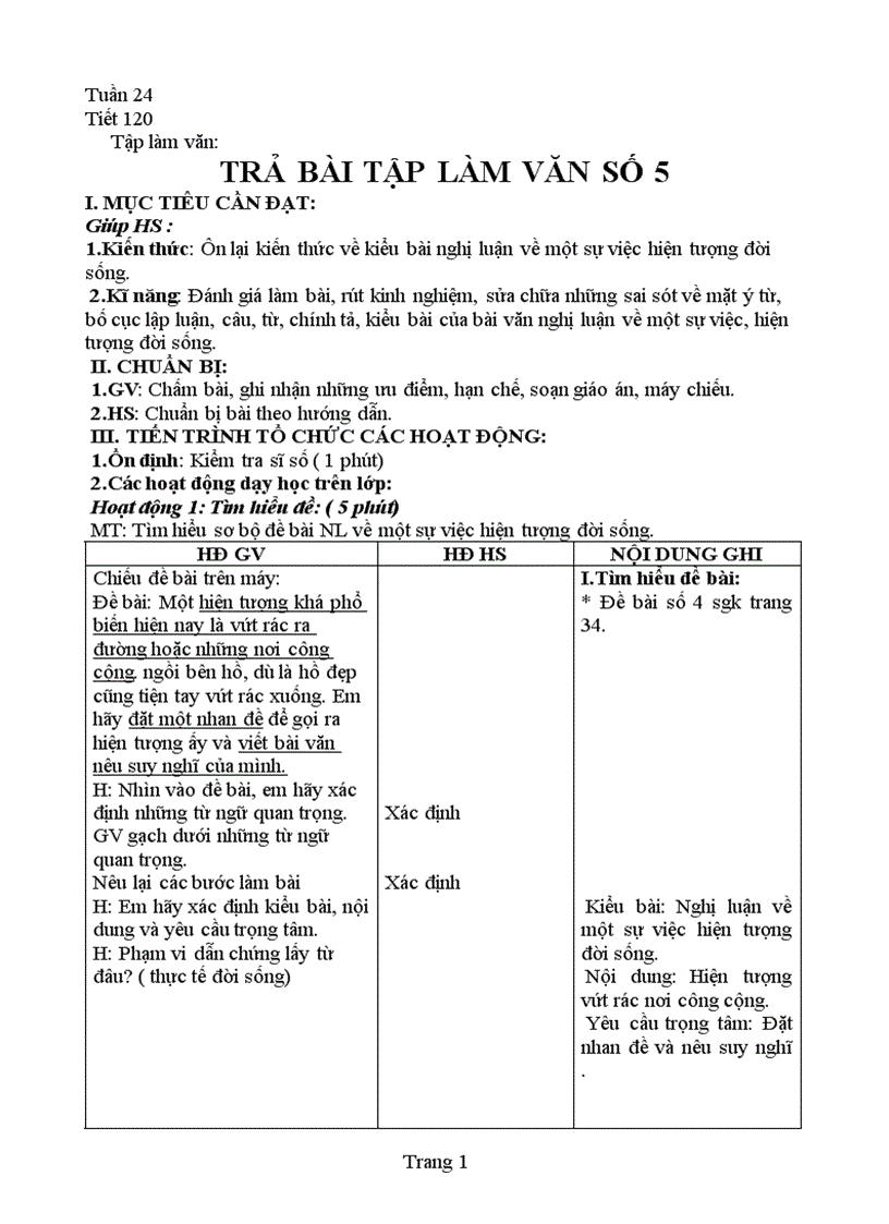 image for page Trả bài TLV số 5 lớp 9