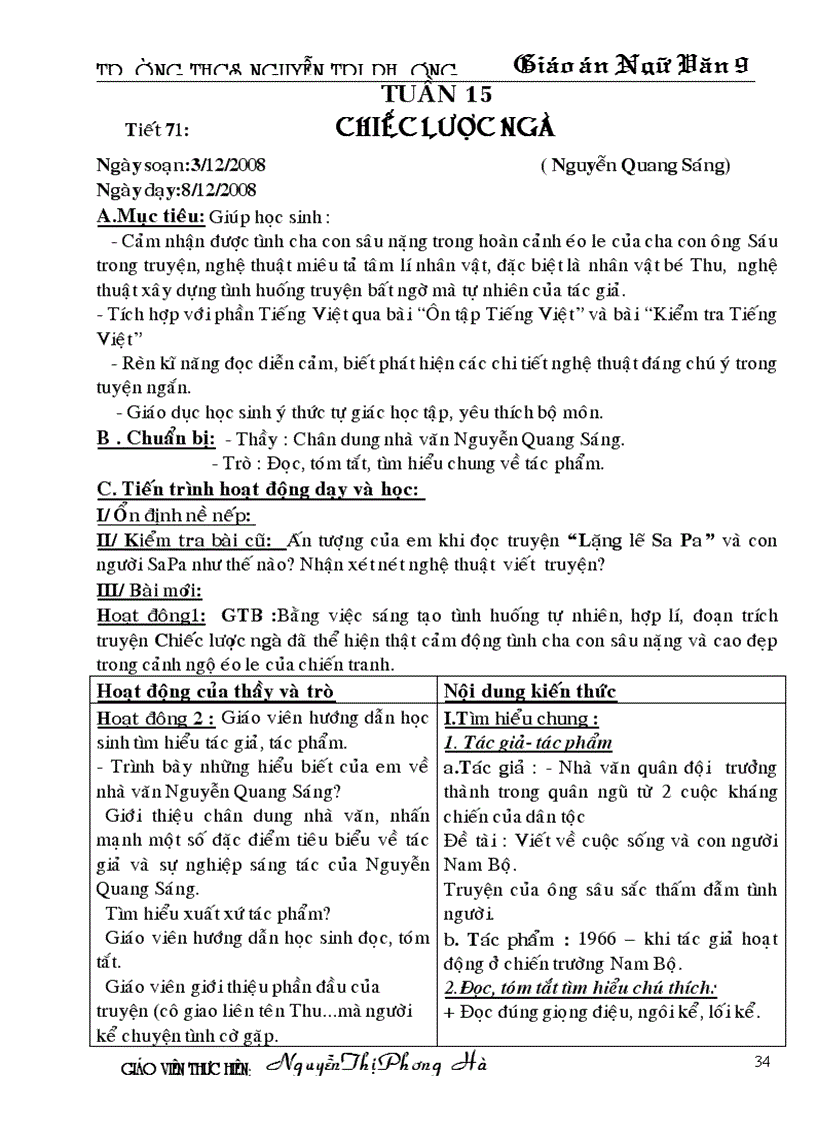 image for page Tuần 15 ngữ văn 9 2 cột