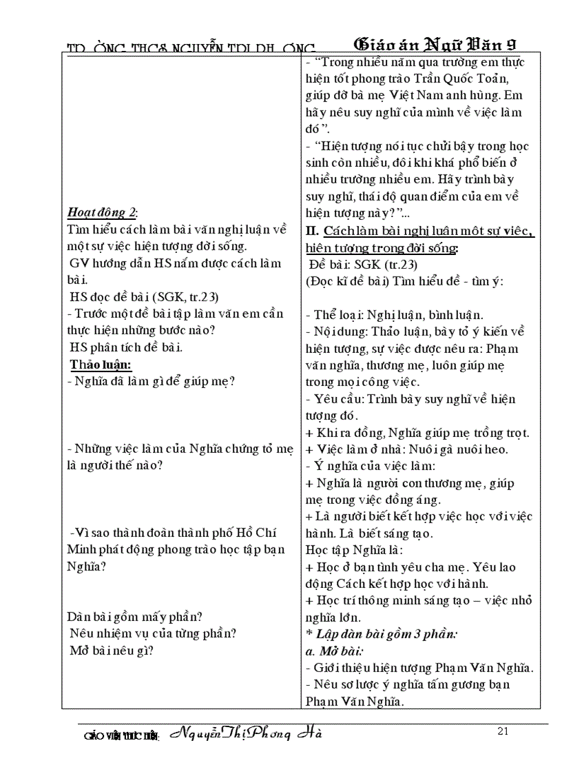 image for page Tuần 21 ngữ văn 9 2 cột