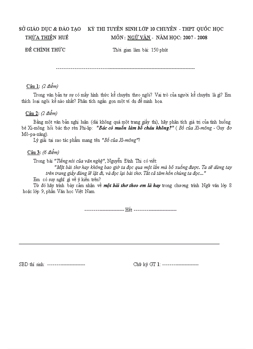 image for page Tuyển sinh 10 Quốc Học Huế