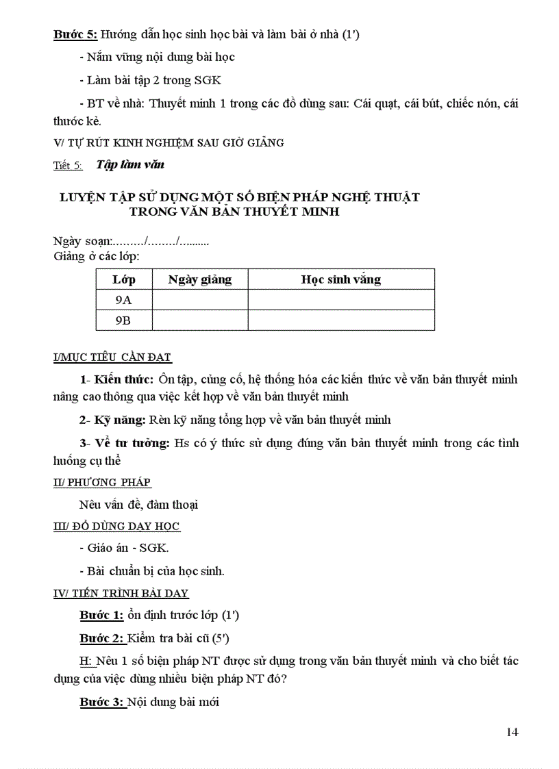 image for page Văn 9 soạn theo các bước quy định của SGD Cao Bằng