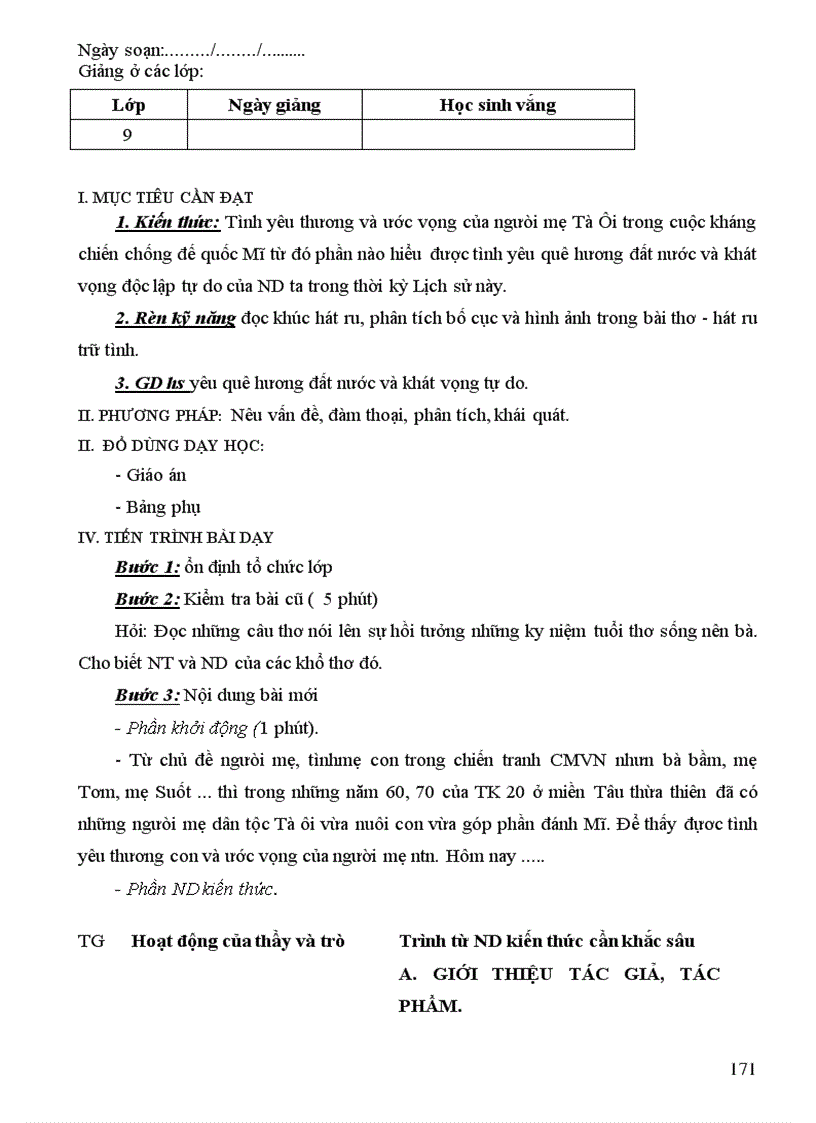 image for page Văn 9 soạn theo các bước quy định của SGD Cao Bằng