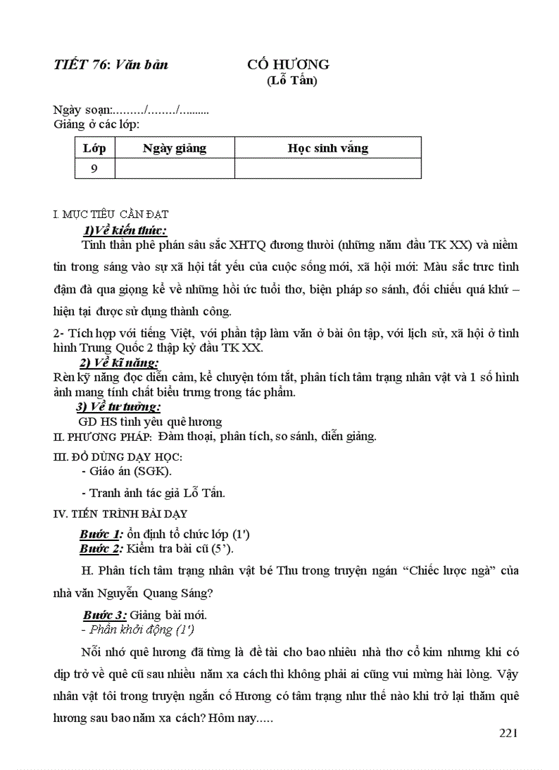 image for page Văn 9 soạn theo các bước quy định của SGD Cao Bằng