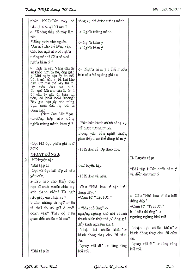 image for page Văn 9 Tiết 123 NGHĨA TƯỜNG MINH VÀ HÀM Ý