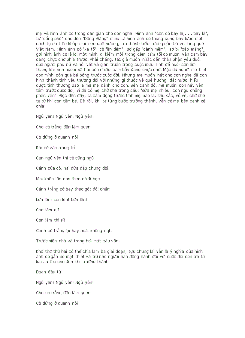 image for page Xoay quanh tác phẩm Con cò của CLV Lớp 9