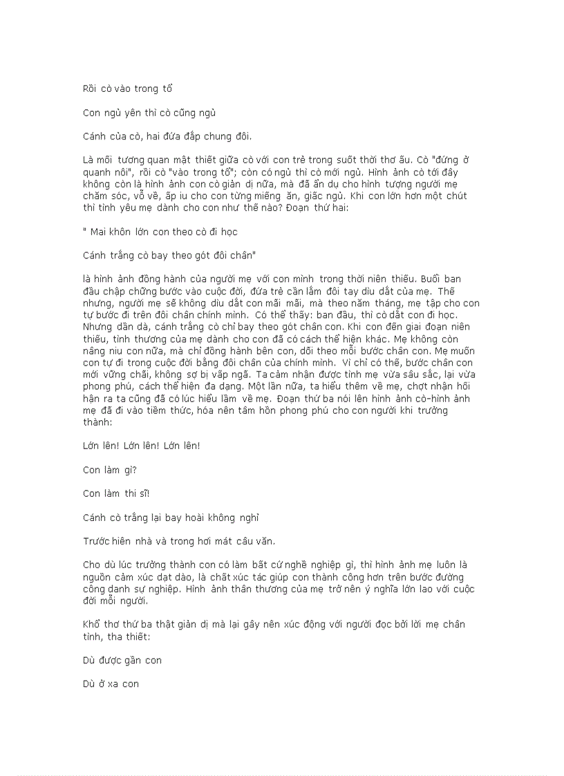 image for page Xoay quanh tác phẩm Con cò của CLV Lớp 9