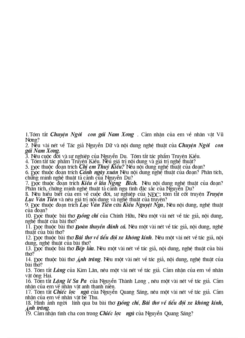 image for page Đề cương ôn tập văn 9 kì 1 1