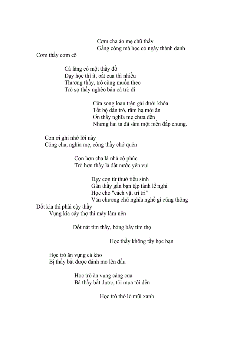 image for page Ca dao tục ngữ về thầy cô