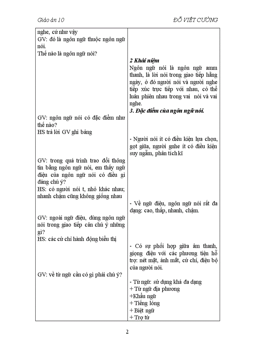 image for page Đặc điểm nn nói và viết