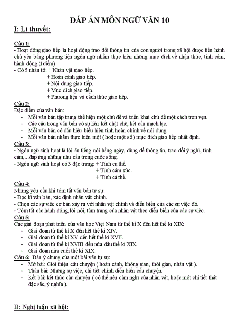 image for page Đề cương ôn tập ngư văn 10 hki