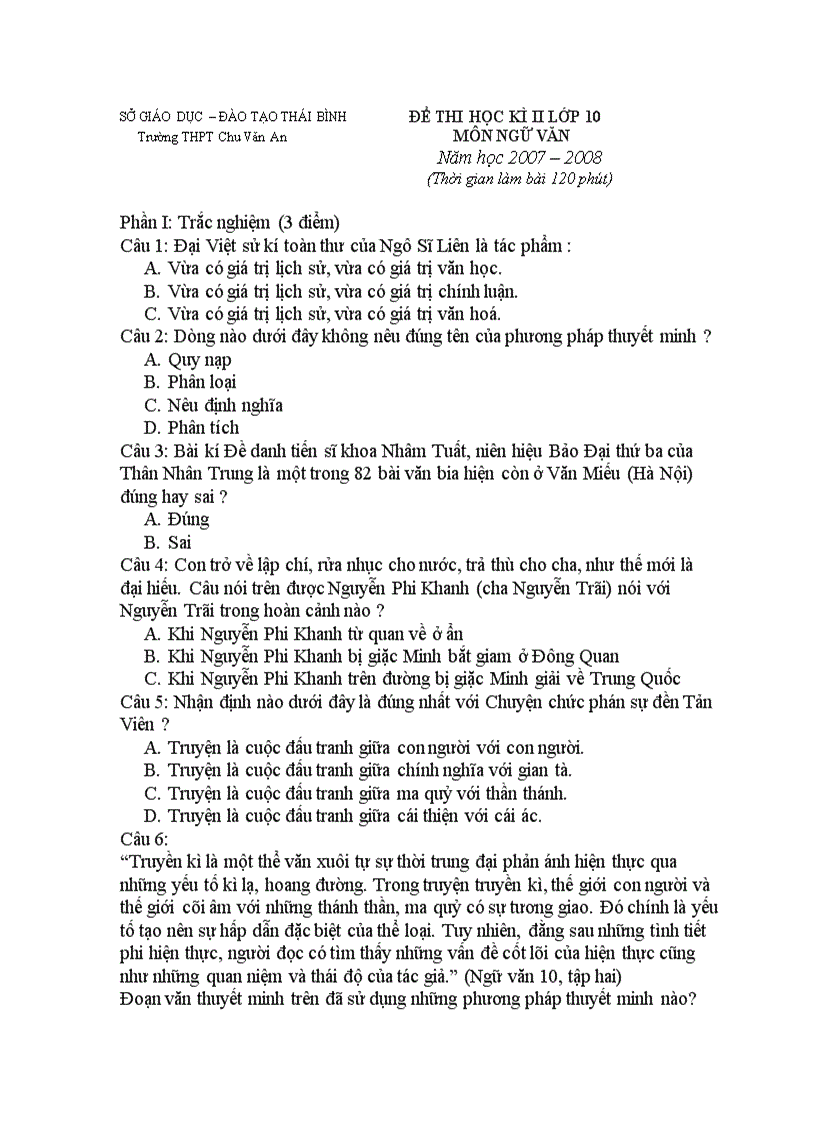 image for page Đề thi HKII lớp 10