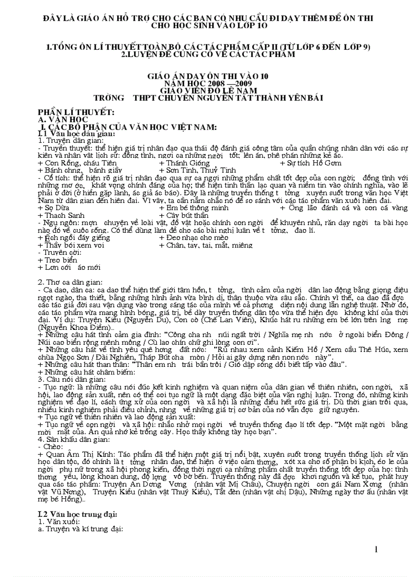 image for page Giao an day on thi vao 10