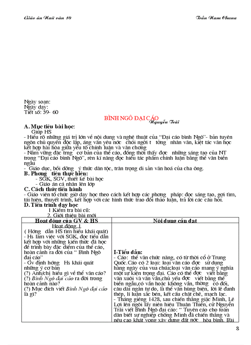 image for page Giáo án ngữ Văn 10 CB mới