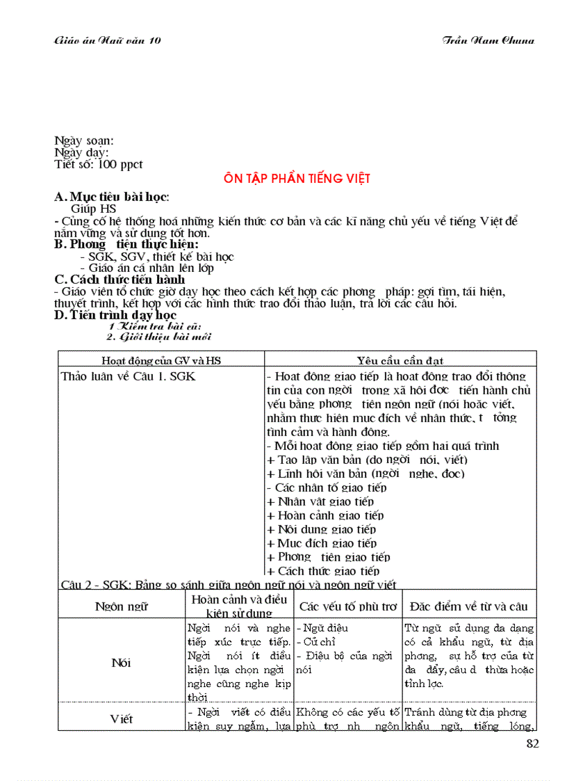 image for page Giáo án ngữ Văn 10 CB mới