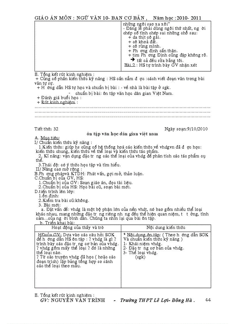 image for page Giáo án Ngữ Văn 10 theo chuẩn KTKN Trọn bộ
