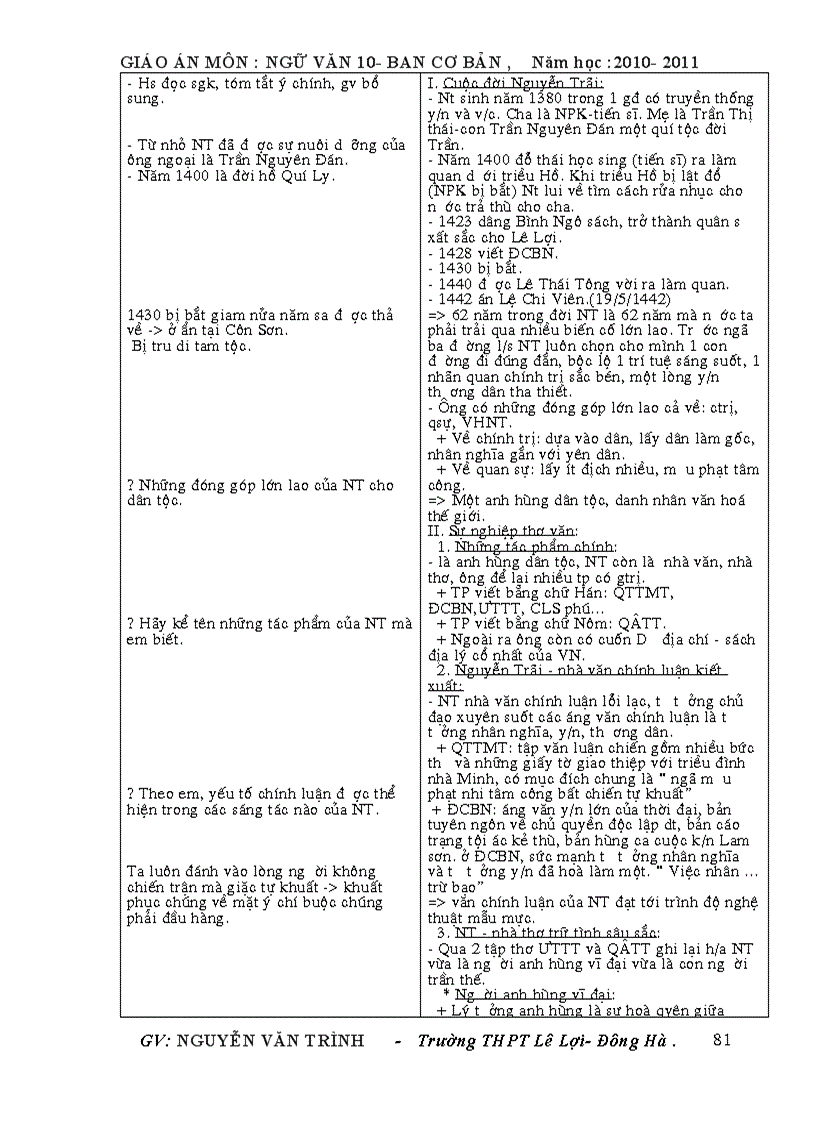 image for page Giáo án Ngữ Văn 10 theo chuẩn KTKN Trọn bộ