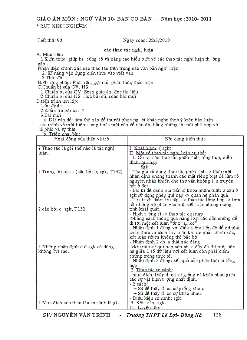 image for page Giáo án Ngữ Văn 10 theo chuẩn KTKN Trọn bộ