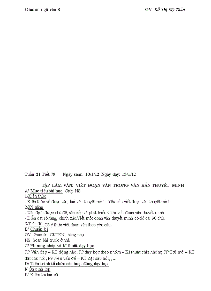 image for page Giáo án ngữ văn 8 hay