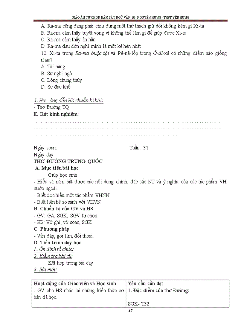 image for page Giáo án tự chọn bám sát 10