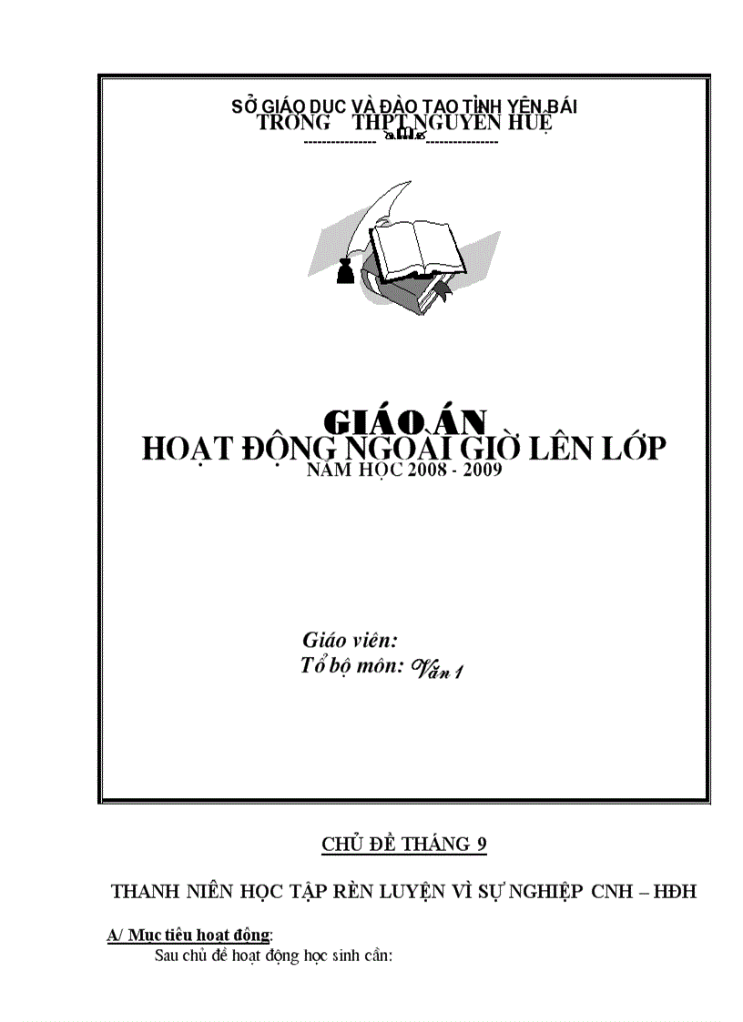 image for page Hoạt động ngoài giờ lên lớp