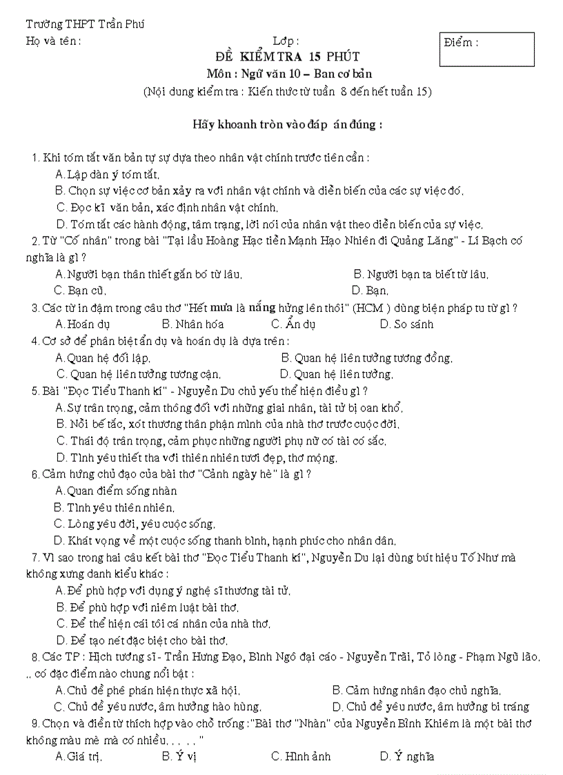 image for page Kiểm tra 15 phút lần 2 10CB