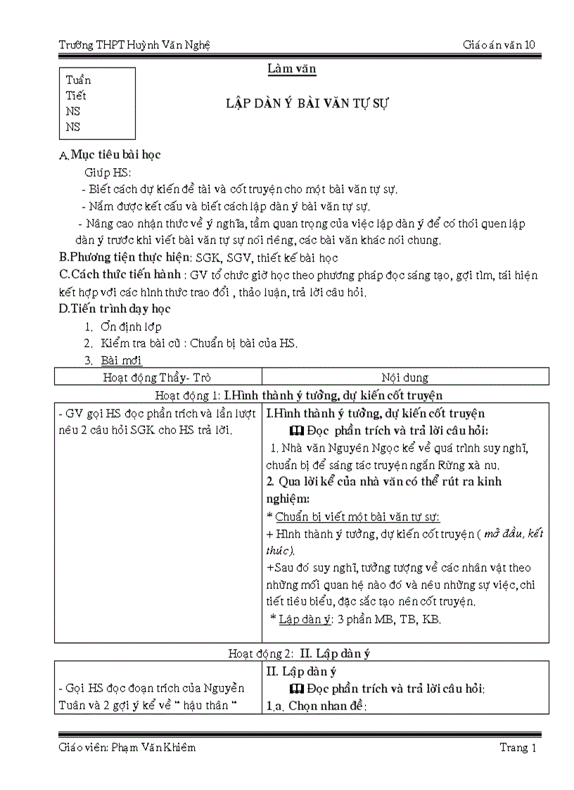 image for page Lập dàn ý cho bài văn tự sự