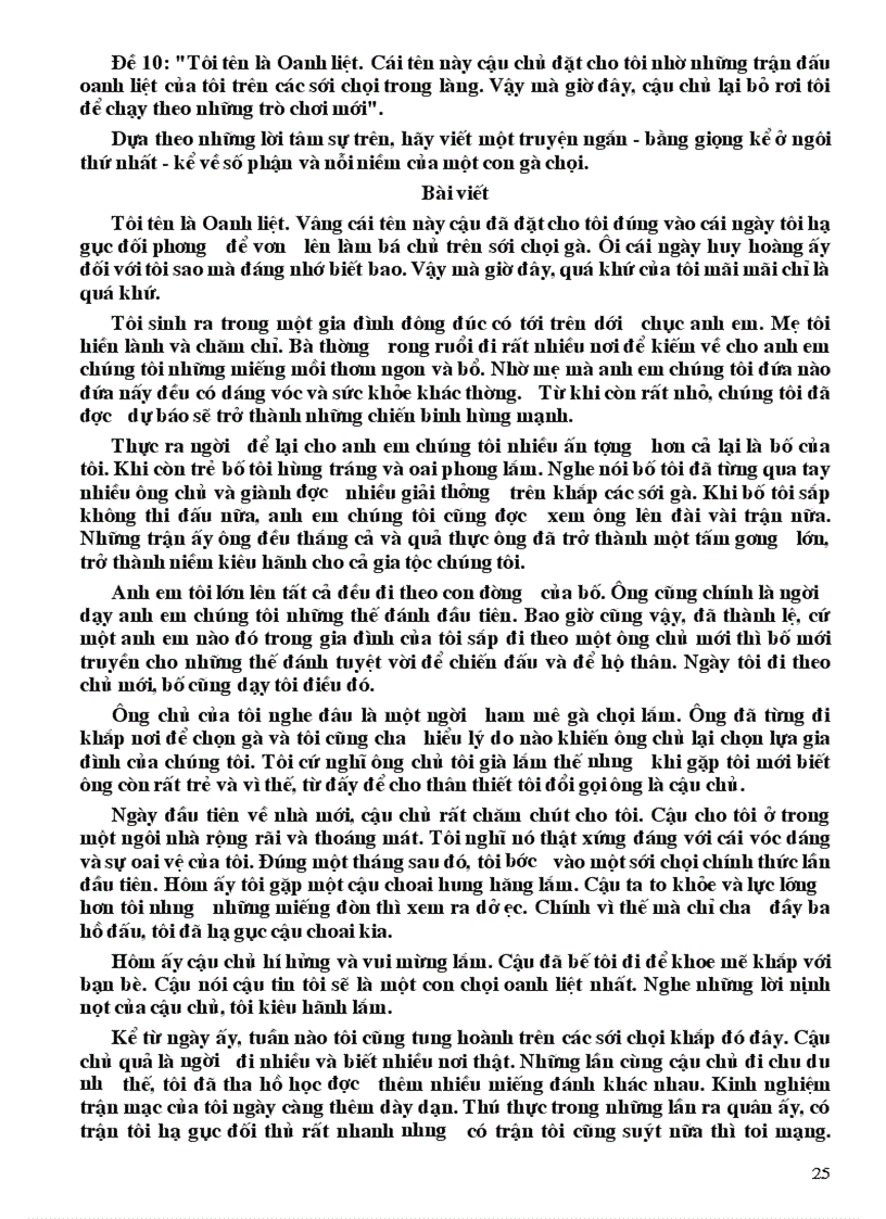 image for page Một số bài Văn Mẫu lớp 10 Chọn lọc