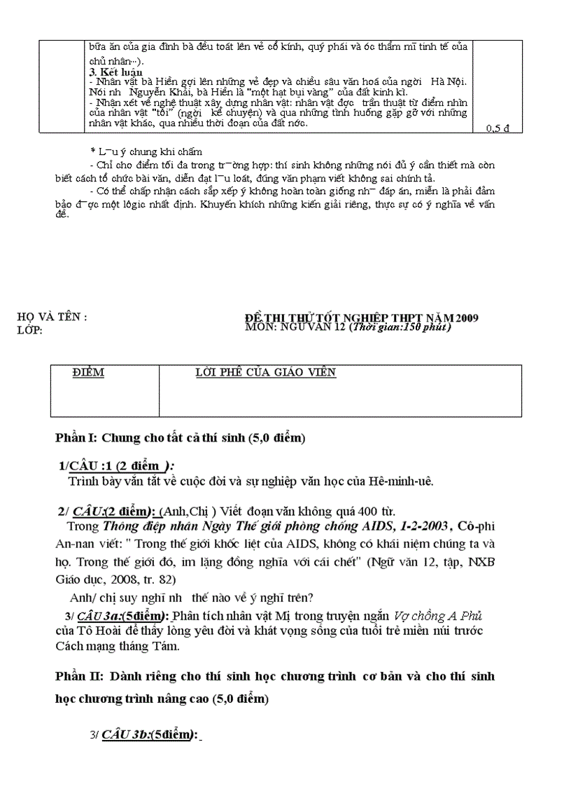 image for page Mot so de KT hoc ky II lop 12