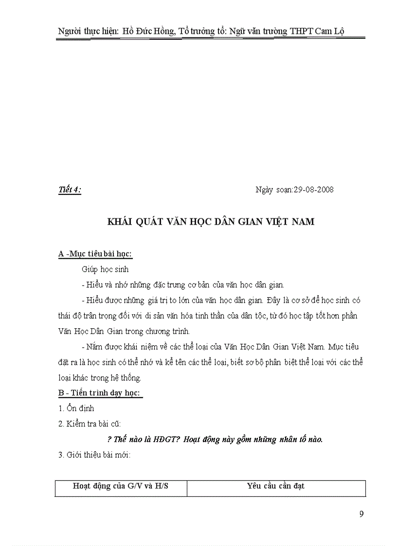 image for page Ngữ Văn 10CB Tiết 01 50 doc