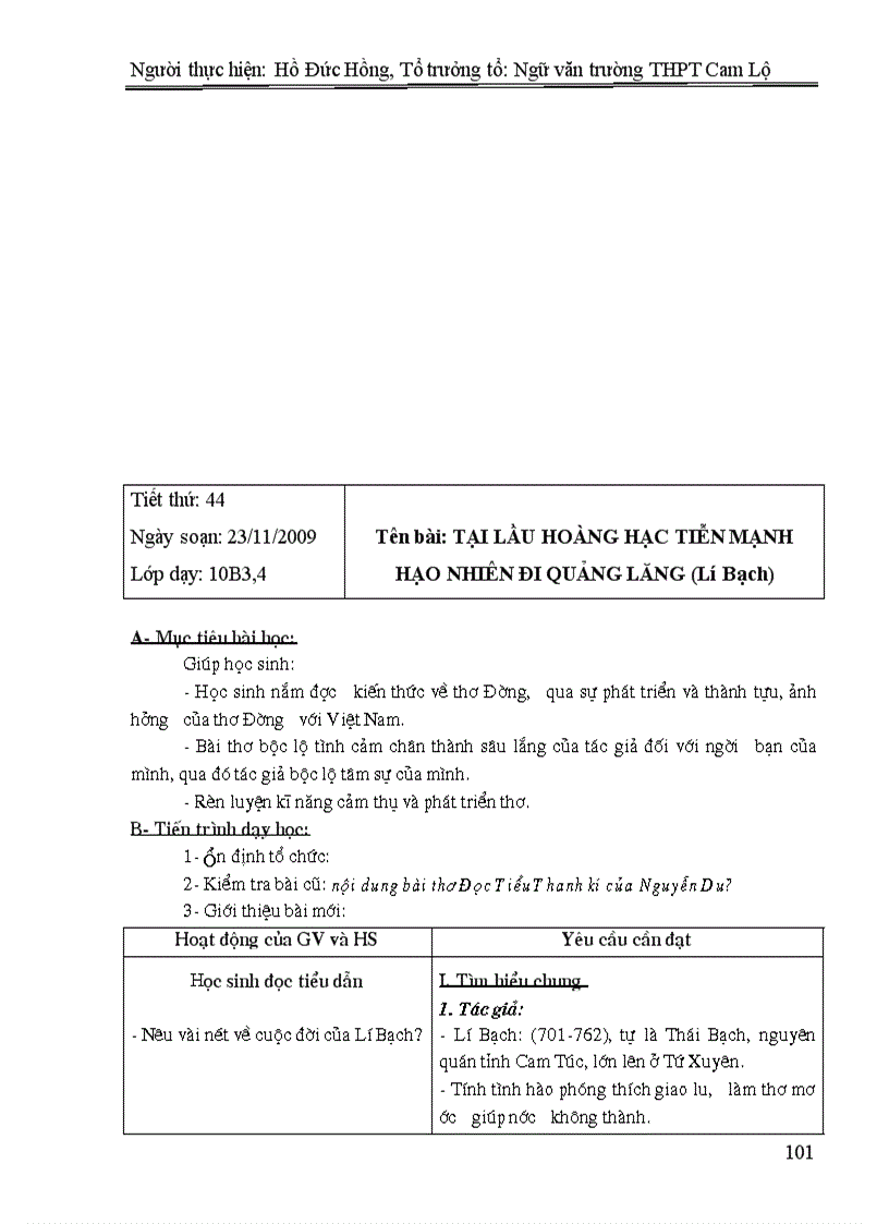 image for page Ngữ Văn 10CB Tiết 01 50 doc